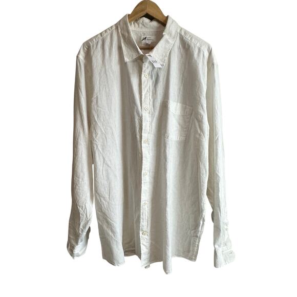 Gap Factory Linen-Blend Shirt in Standard Fit New Off White XXL New - Picture 3 of 10